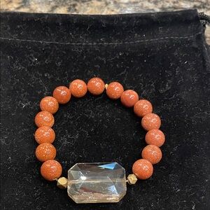 Goldstone and Crystal Women's Bracelet